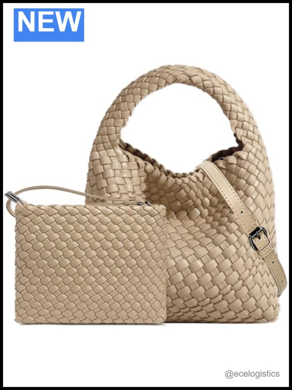 Vegan Leather Woven Hobo Bag Crossbody Shoulder Purse Clutch